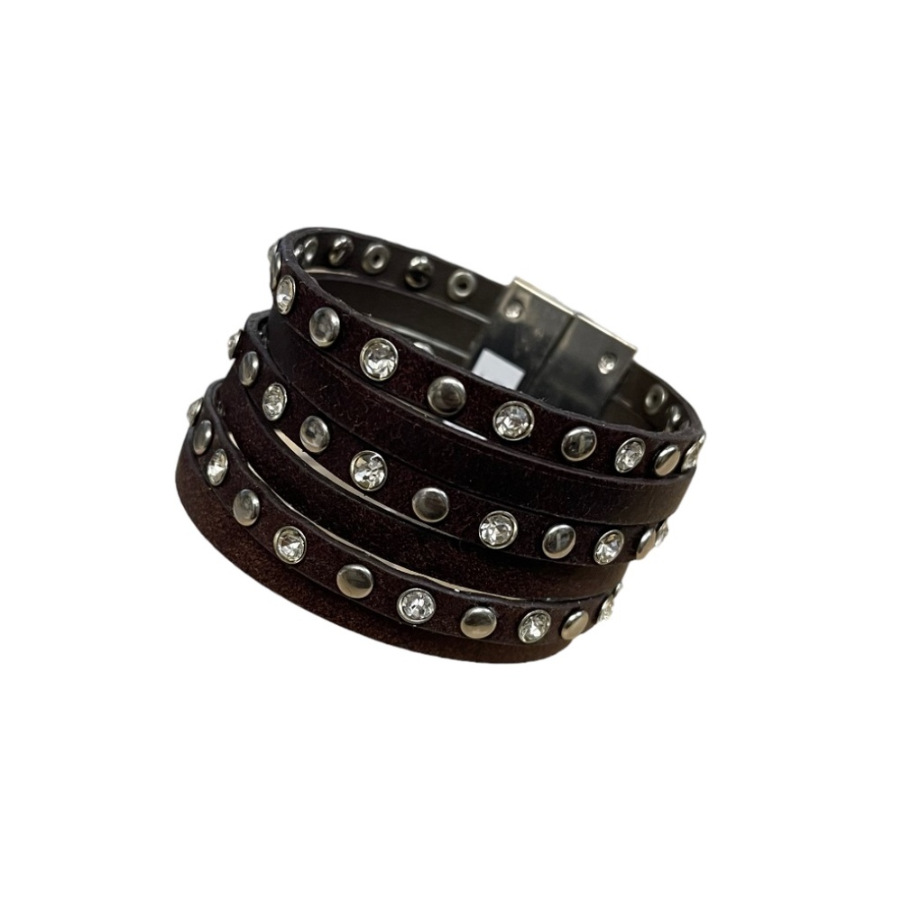 Chic Brown Bracelet with Silver Accents